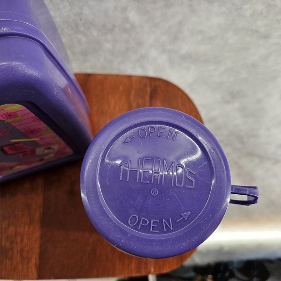 Vintage 1997 Barbie Plastic Lunch box With Thermos Purple - Picture 5 of 11
